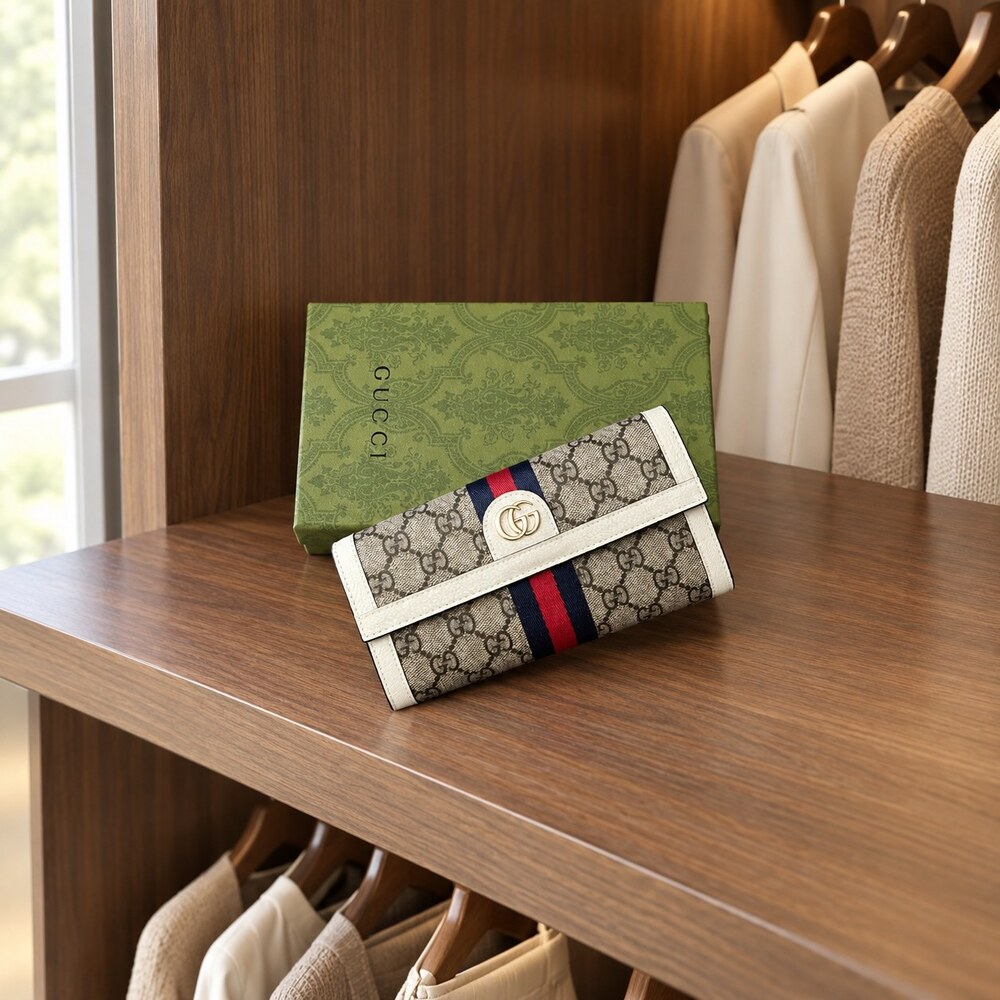 Gucci Ophidia GG Canvas Long Flap Wallet - Picture 2 of 6
